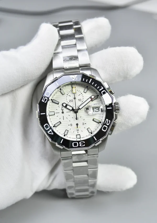 AQUARACER CALIBER 16 CHRONGRAPH CHAIN SILVER WHITE DAIL