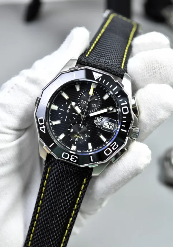 AQUARACER CALIBER 16 CHRONGRAPH STRAP SILVER BLACK DAIL