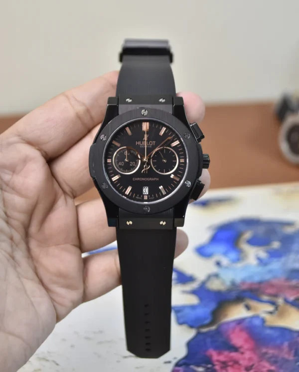 BIGBANG CHRONO PVC ALL BLACK ROSE DIAL